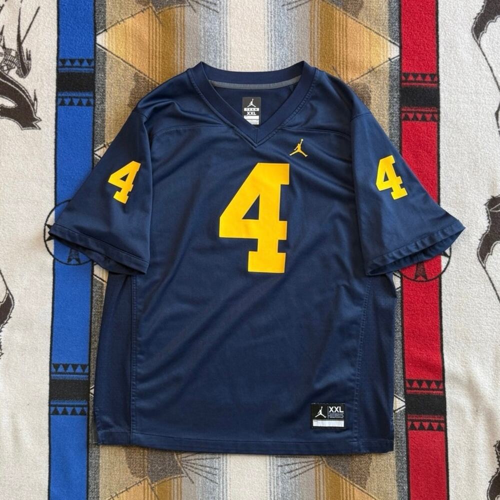 Men’s Jordan University Of Michigan Football Jersey Size 2XL Wolverines #4
